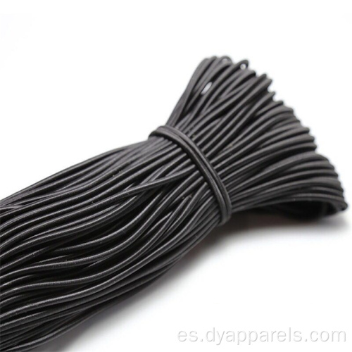 Cordón elástico redondo negro de 2.5 mm